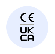 CE marking and UKCA marking symbols for EU and UK product compliance
